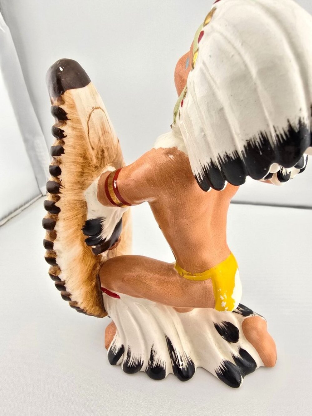 Vintage Wales Japan Native American Chief Figurines Set/2 Hand-Painted Ceramic - Picture 16 of 16